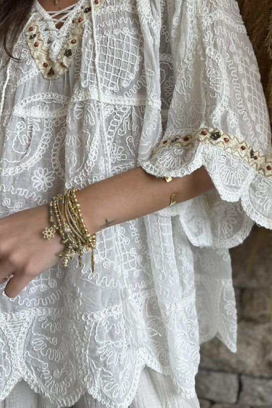 Sera Cotton Smock Warm White